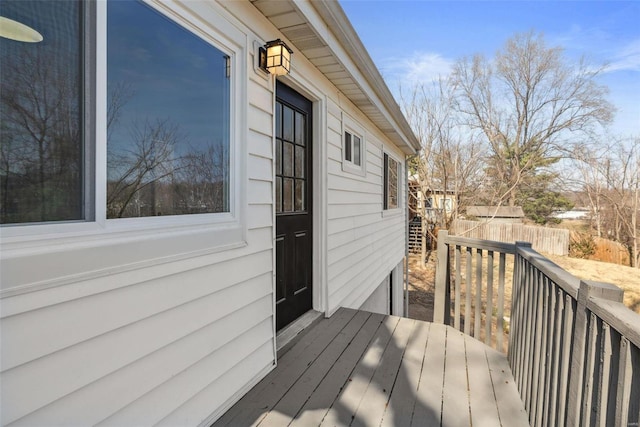 deck featuring fence