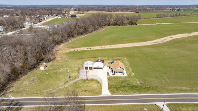 bird's eye view with a rural view