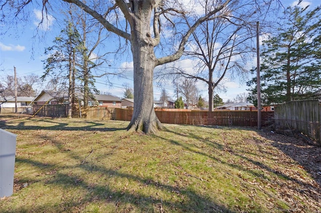 view of yard featuring fence