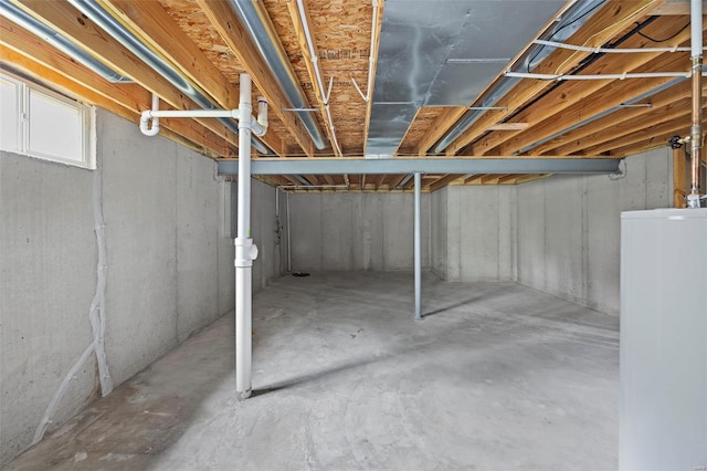 below grade area with gas water heater