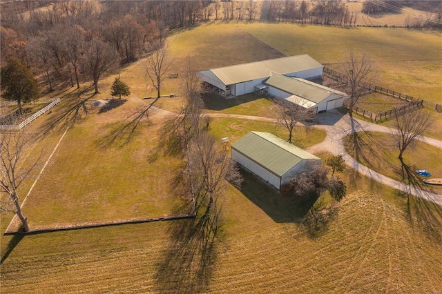 bird's eye view featuring a rural view