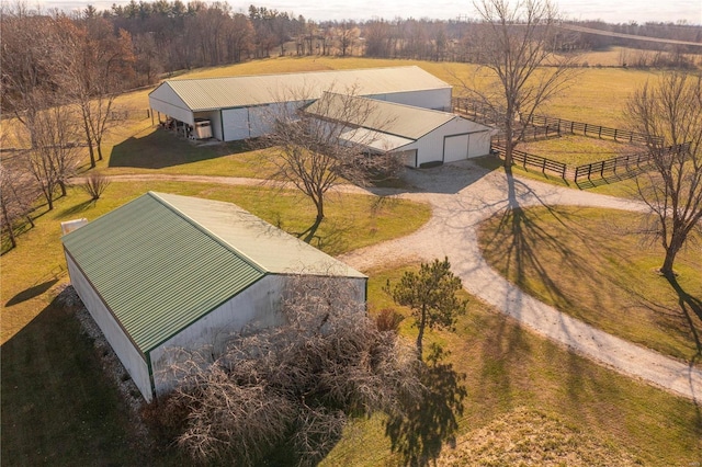 bird's eye view with a rural view