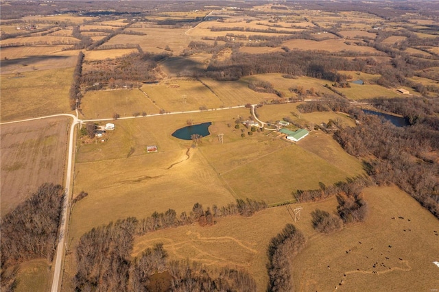 drone / aerial view with a rural view