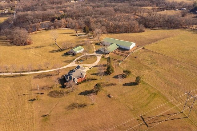 bird's eye view with a rural view