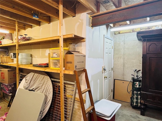 view of storage room