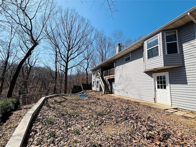 view of yard featuring stairs