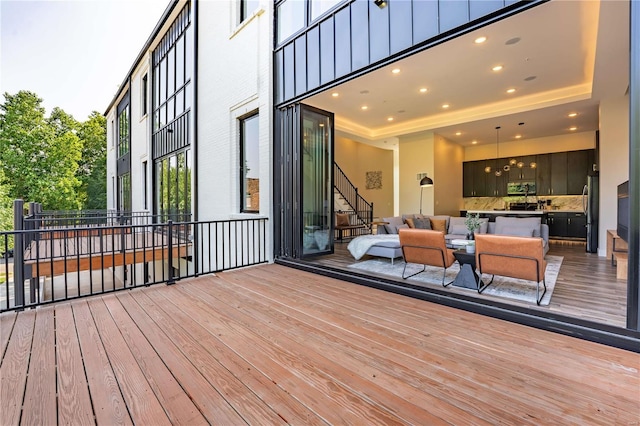 deck featuring an outdoor hangout area