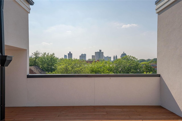 balcony with a city view