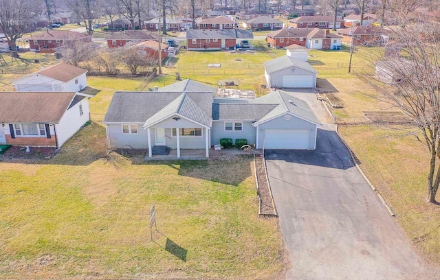 bird's eye view featuring a residential view