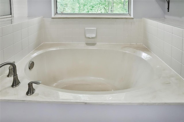 bathroom featuring plenty of natural light and a bath