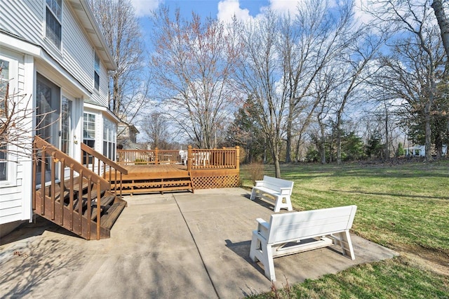 view of patio featuring a wooden deck