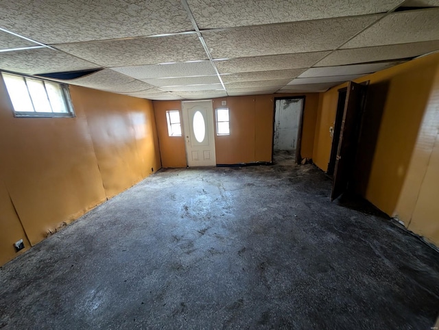 entrance foyer with a drop ceiling