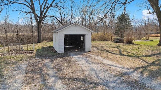 detached garage with driveway