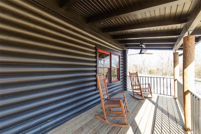 deck featuring covered porch