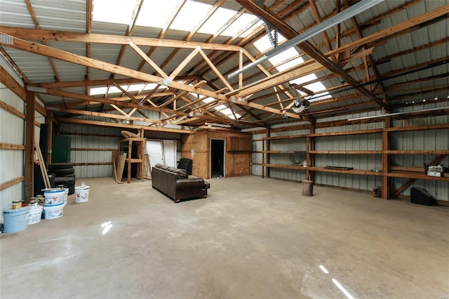 garage featuring metal wall