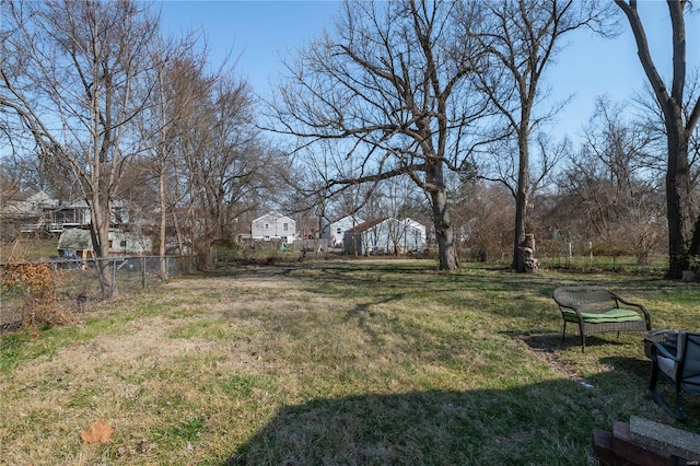 view of yard featuring fence