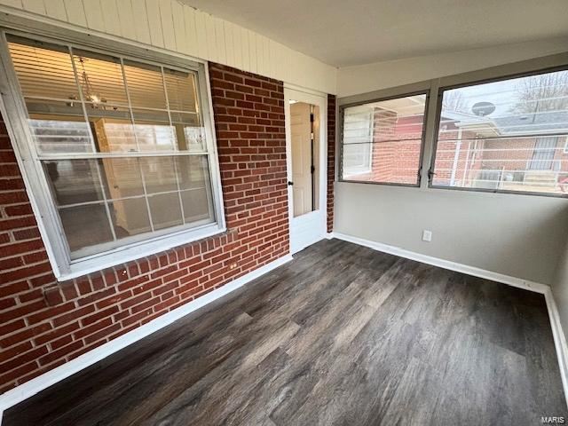 view of unfurnished sunroom