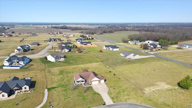 bird's eye view featuring a rural view