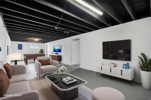 living area with billiards