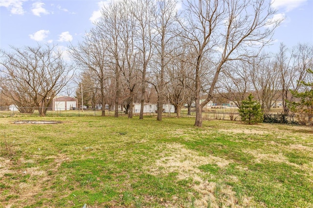 view of yard featuring fence