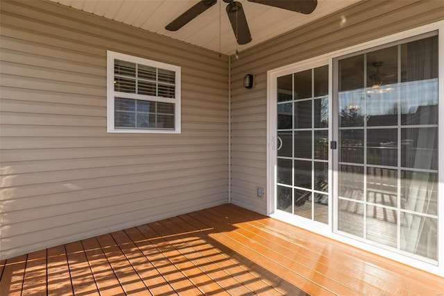 deck featuring ceiling fan