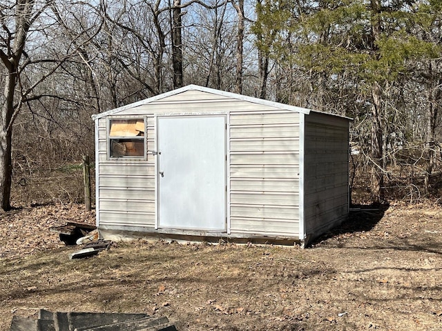 view of shed