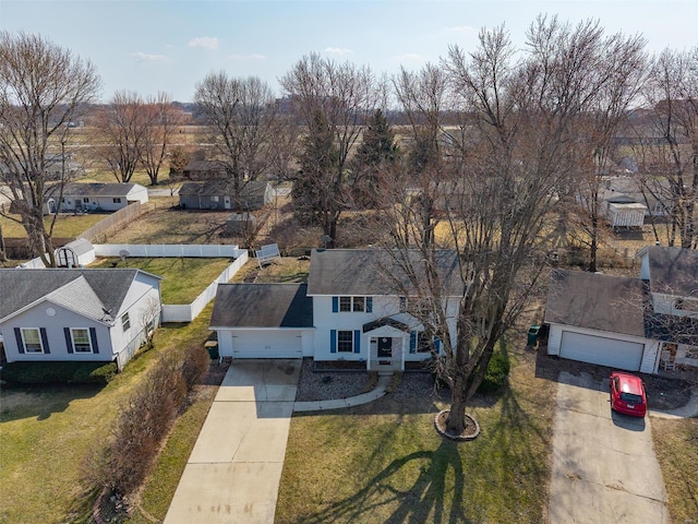 birds eye view of property