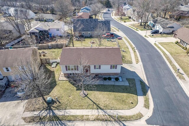 drone / aerial view with a residential view