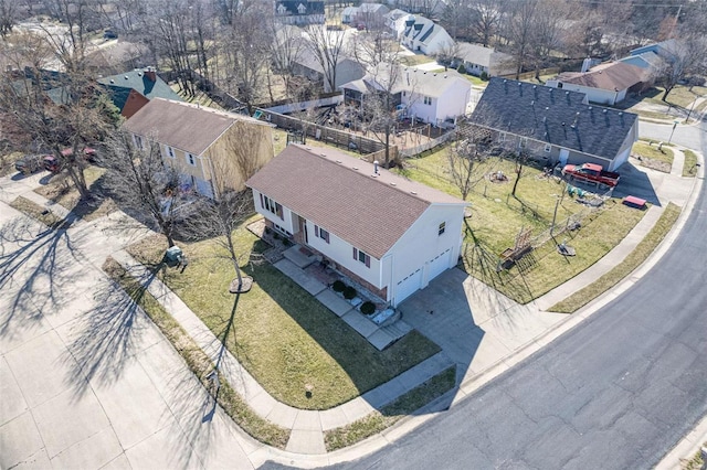 drone / aerial view with a residential view