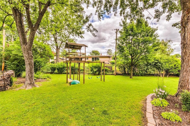 view of yard featuring a playground