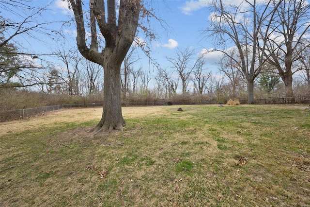 view of yard with fence