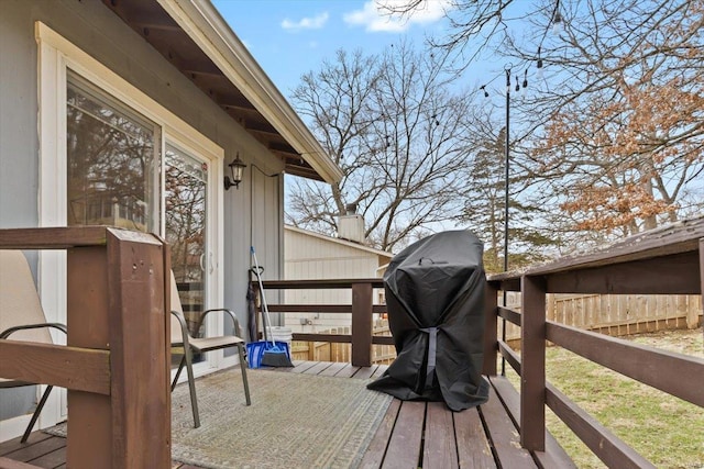 wooden terrace with fence