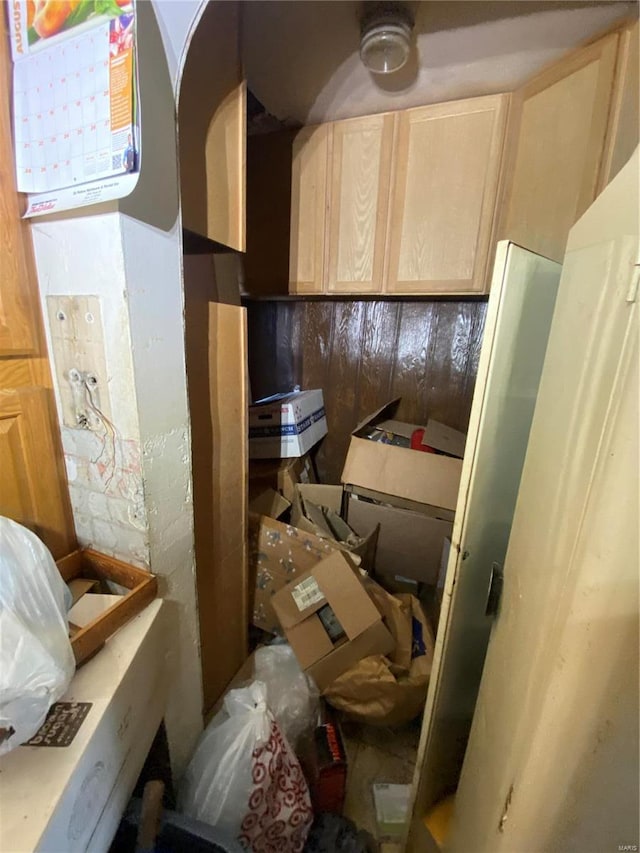 kitchen with light brown cabinets