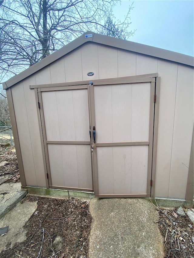 view of shed