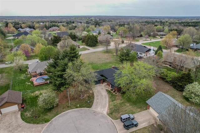 bird's eye view featuring a residential view