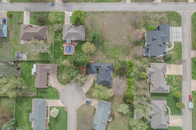 drone / aerial view with a residential view