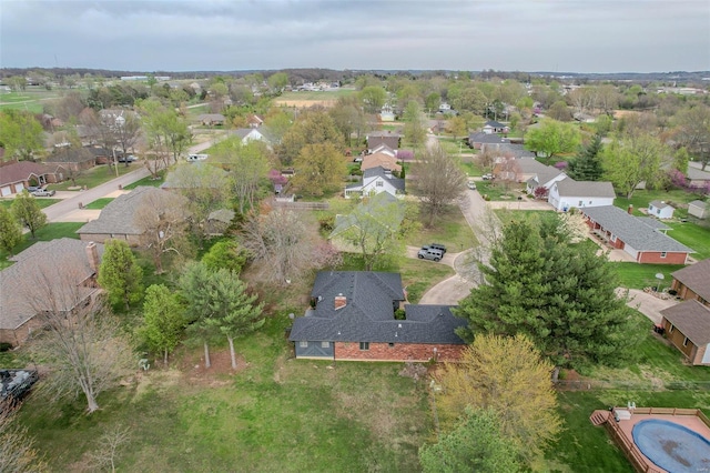 aerial view with a residential view