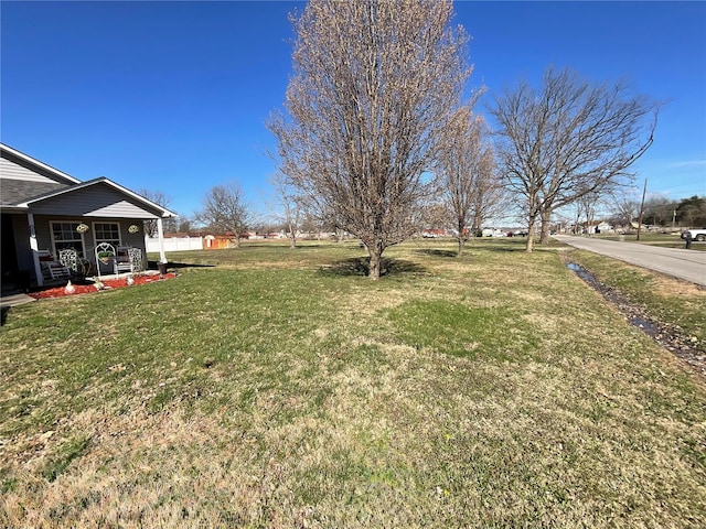 view of yard featuring a porch
