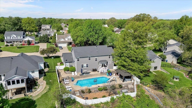 drone / aerial view with a residential view
