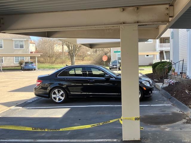 view of covered parking lot
