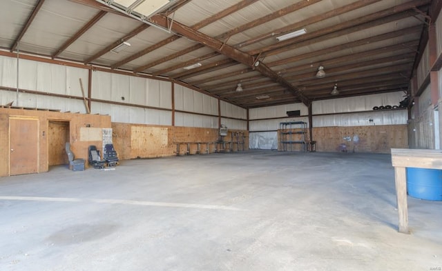 garage featuring metal wall