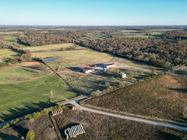 aerial view with a rural view