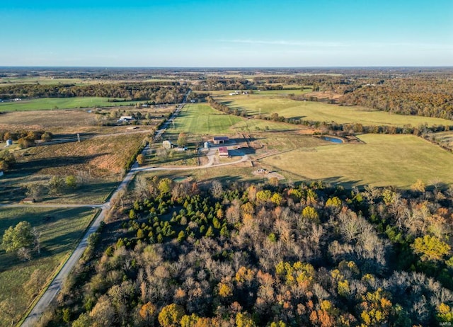 drone / aerial view featuring a rural view
