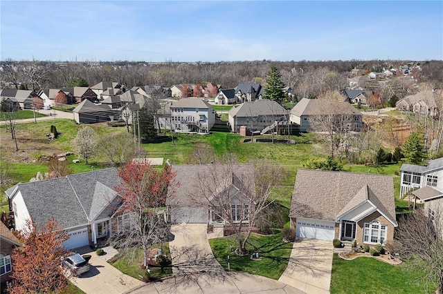 drone / aerial view featuring a residential view