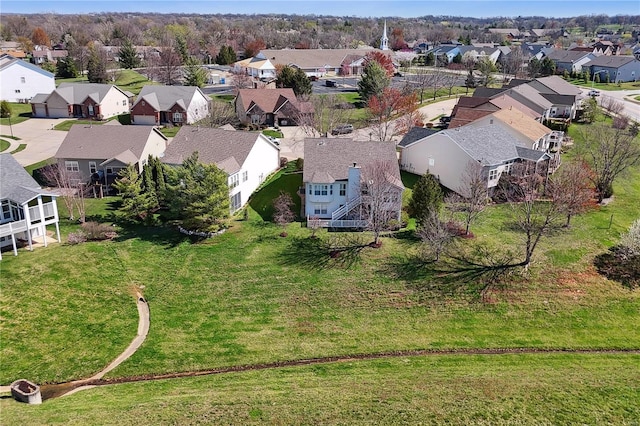 drone / aerial view with a residential view