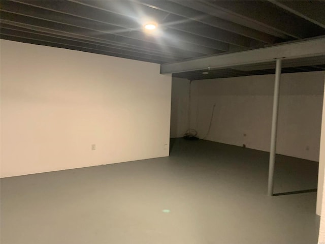 view of finished below grade area
