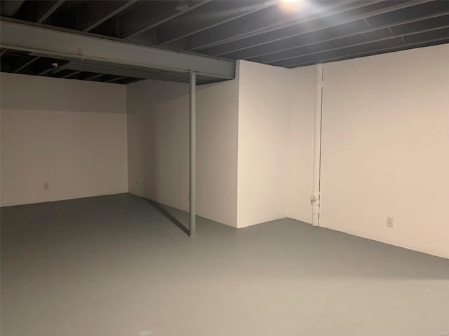 view of finished below grade area