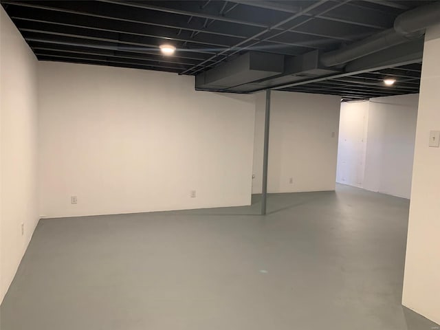 view of finished below grade area