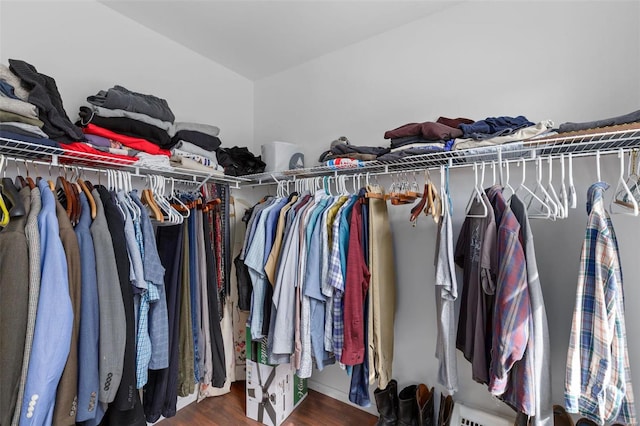 spacious closet featuring wood finished floors
