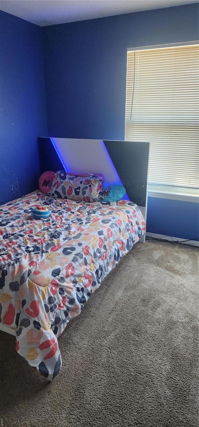 bedroom featuring carpet